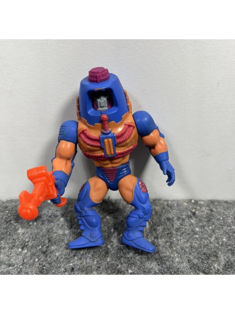 VTG 1982 MOTU Man E Faces Action Figure Laser Pistol TAIWAN